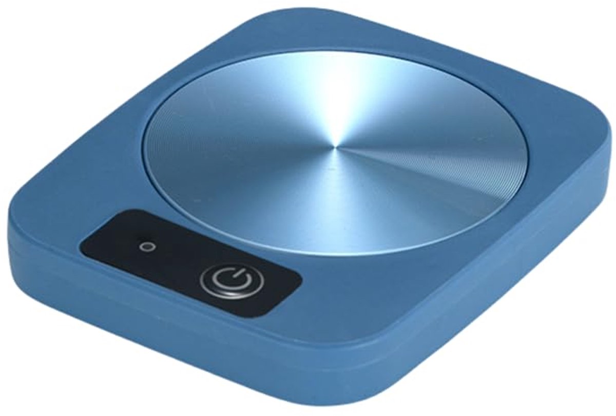 carmdering - Bekerwarmer - Koffiewarmer - Verwarmingsplaat - 30W, timer (1-12 uur), glaskeramisch - Automatisch aan/uit, 5,1×3,9×0,78 inch - Stil, lichtgewicht, waterbestendig - Geschikt voor glas, keramiek en metaal - Blauw