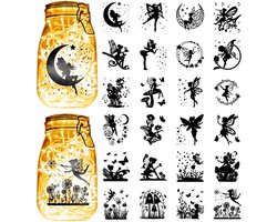 Allecto - Genie Fairy Silhouet Stickers - Decoratieve Uitsparingen - Transparant - Zelfklevend - Waterdicht - Creatieve Craft Supplies - Geschikt v...