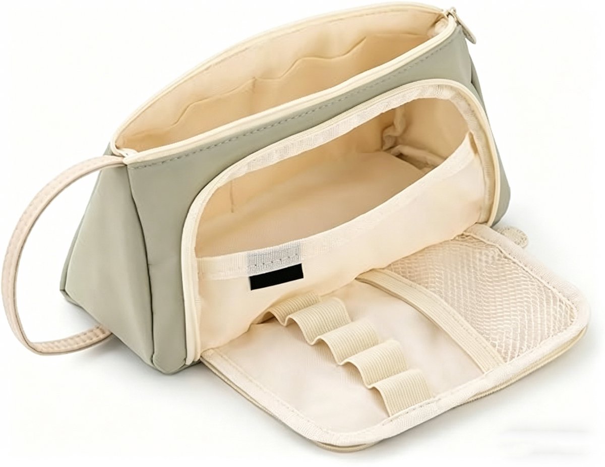 Opbergen Pennenzak - Grote Capaciteit Pennendoos - Eenvoudige Etui en Pennenzak voor Studenten, Jongeren, Meisjes en Kantoor - 20.5x9x10cm - Groen