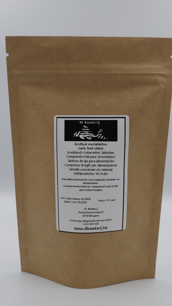Knoflook voertabletten - 75gram - aquarium - visvoer - DL Kwekerij