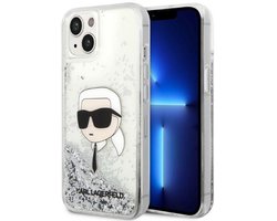 Karl Lagerfeld Glitter Karl Head - Smartphonehoesje - Sierlijk - Srebrne - Geschikt voor iPhone 14 Plus