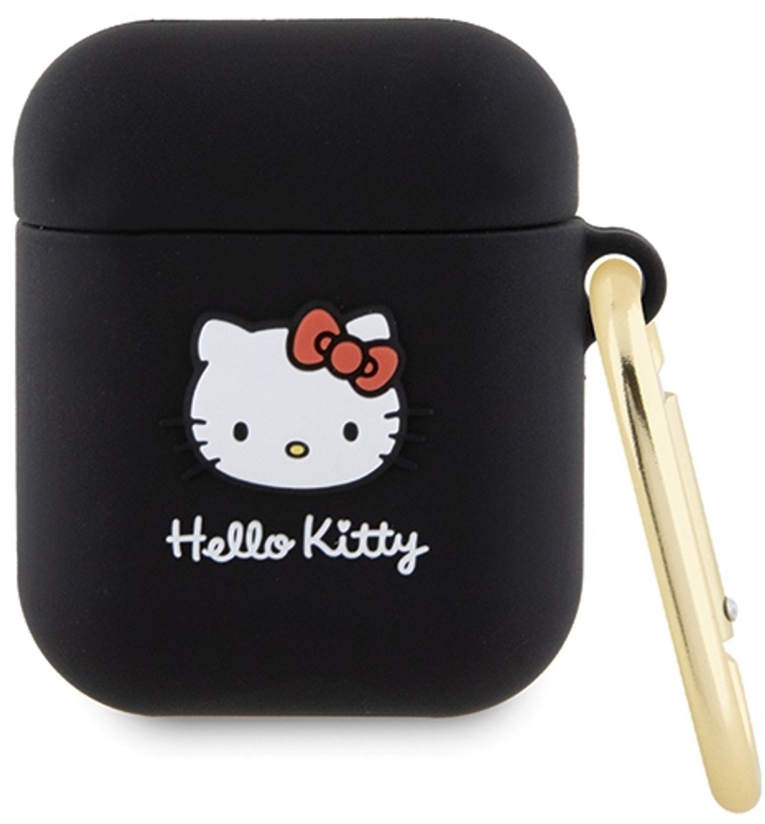 Hello - Kitty - Siliconen 3D Kitty Hoofdhoes voor AirPods 1/2 - zwart