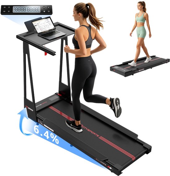CITYSPORTS HG6 Loopband - loopband inklapbaar - 3 in 1 Wandelband - loopbanden voor thuis - inklapbare loopband - 1-12 km/u - opvouwbare loopband - Bluetooth