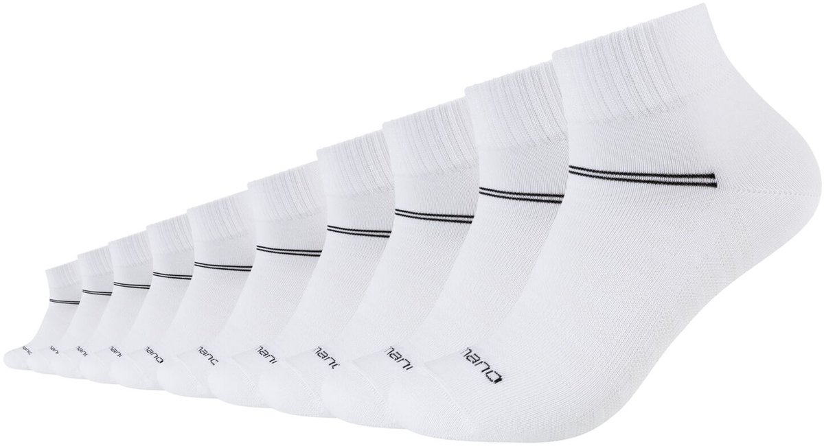 camano, Unisex sokken, camano, mesh-ventilatie, zonder compressie, ondersteuning van de voetboog, gekamd katoen, verstevigde hiel, verstevigde teen, zachte teen naden, 10-pack, kwartsokken, comfortabel, duurzaam.