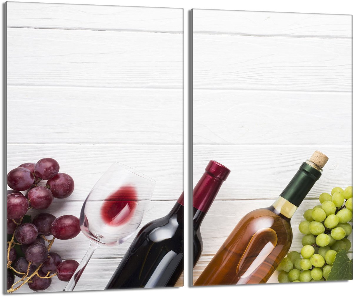 TMK ArtDeko Wijn - Glazen Beschermplaat - 2x 30x52 cm - Gehard Glas