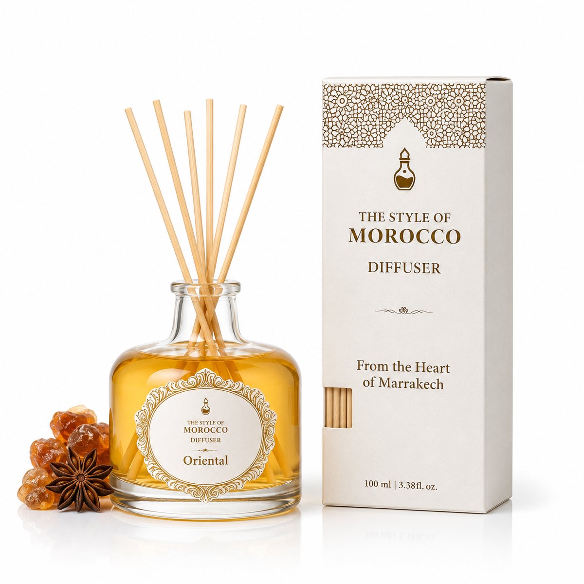 Oriental Geurstokjes 100ml – Luxe Huisparfum Diffuser – The Style Of