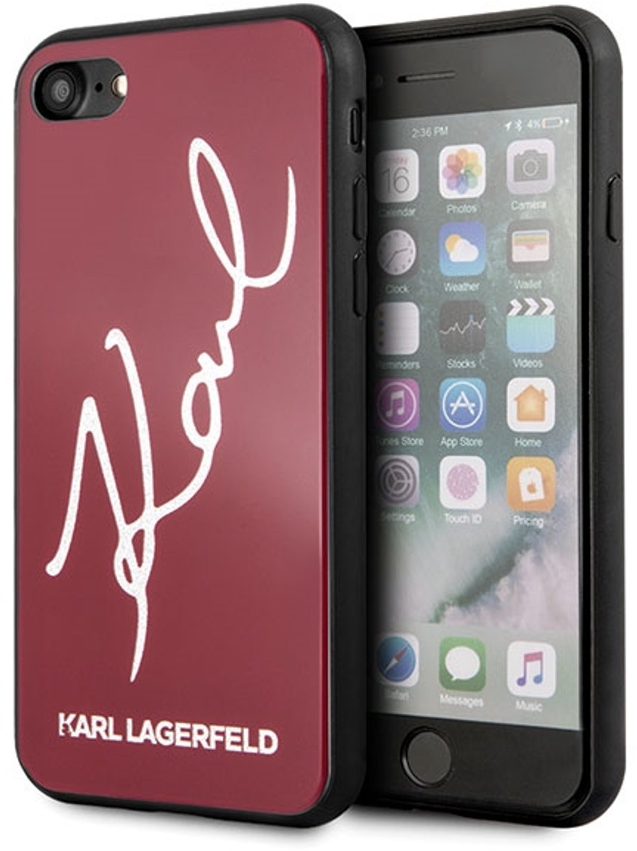 Karl Lagerfeld Signature - Hoesje voor Mobiele Telefoon - iPhone 7 - Cirkellook - Cirkeldesign - Glittereffect - Cirkeldesign