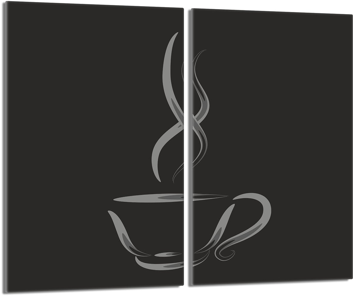 TMK ArtDeko - Koffiekleur Beschermplaat - 2x30x52 cm - Gehard Glas
