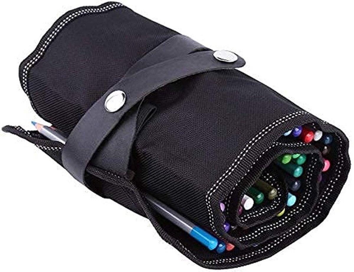 aladdien - Penhouder - 48 Slots - Modern - Zwart - School - Tekenmateriaal - Geschikt voor Kunstenaars - Organizer