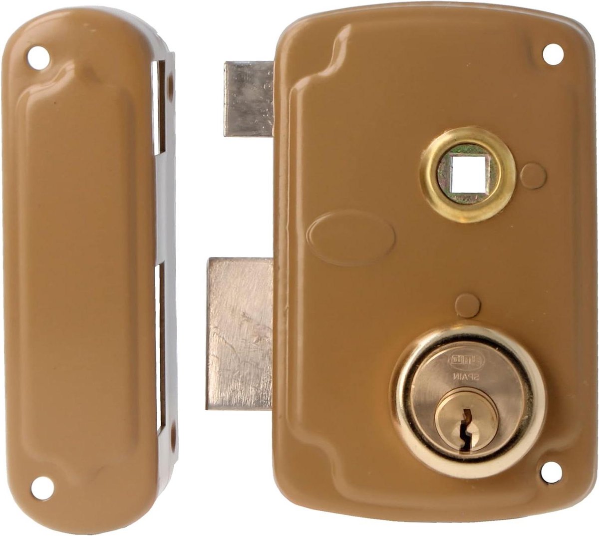 Opbouwslot - Deurslot Hendel - Extra Beveiliging - Linkshandig Model - 66 x 120 mm - Goud