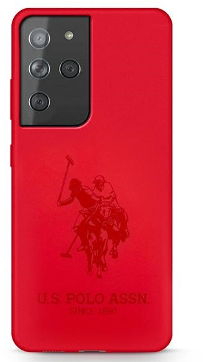 Amerikaanse - zaak - Polo Assn. Siliconen On Tone op Samsung Galaxy S21 Ultra - rood