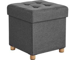 Bank Met Opslag - Hocker Opbergruimte - Krukje - Zitkruk Met Opberg - 38 x 40 x 38 cm (B x H x D)