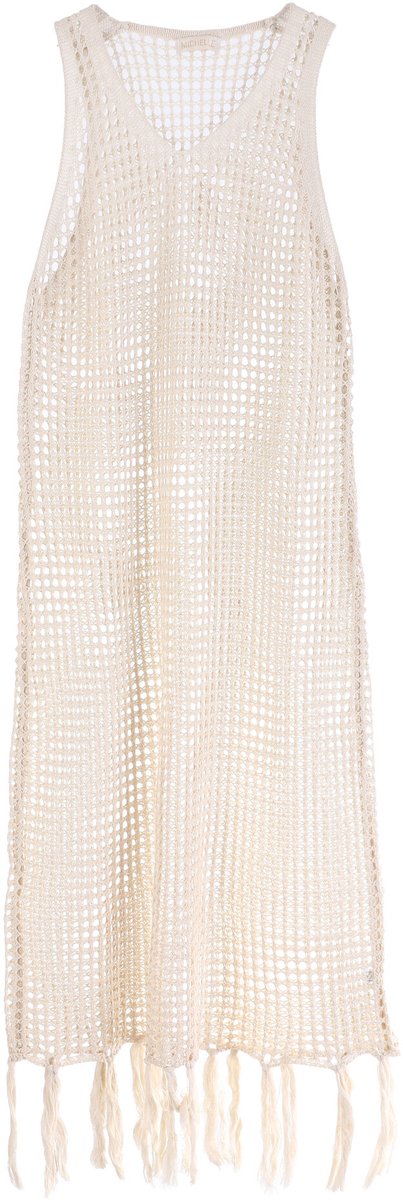 She life style - beige kleurige gehaakte maxi-beach jurk - One size - Beige