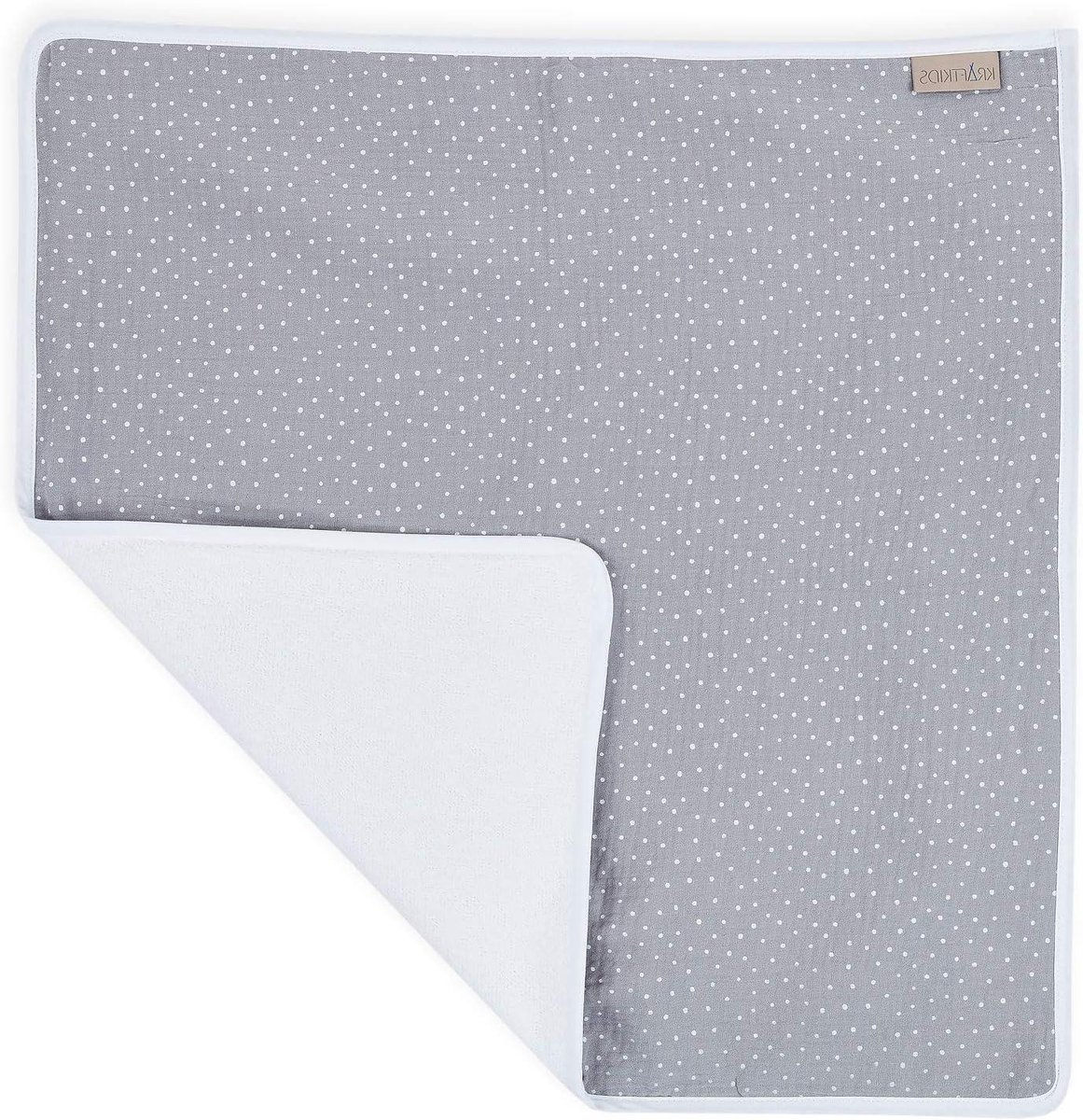 Aankleedtafelonderlegger - Luieronderlegger Verschoningsmat - Babyverzorging - Waterdicht 3-laags Systeem - 60 x 60 cm - Grijs Stippen