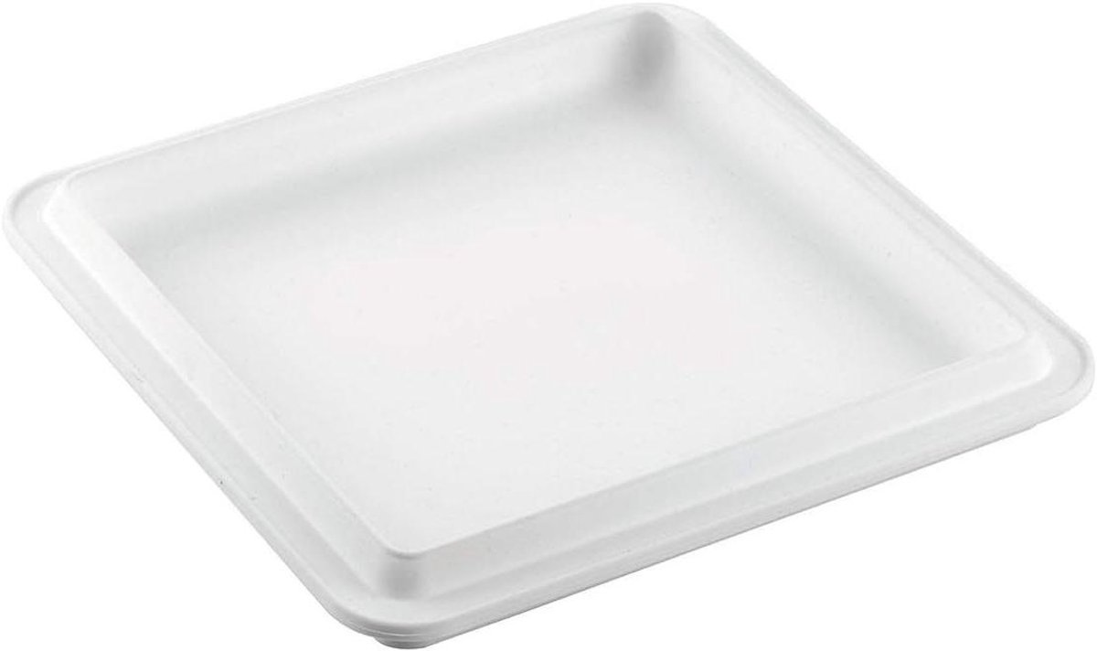 Taartring met Vorm - Bakvorm Vierkant - Taarten Bakken - Hittebestendig Siliconen - 200x200 mm - Wit