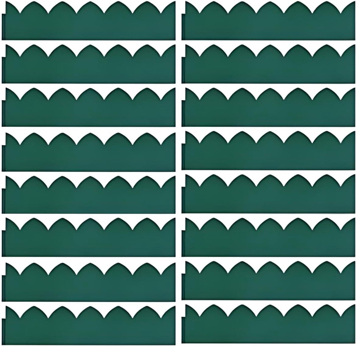 Gazonranden - Tuinomheining Bloembedranden - Tuin Afwerken - In elkaar grijpend ontwerp - 65 cm x 15 cm - Groen