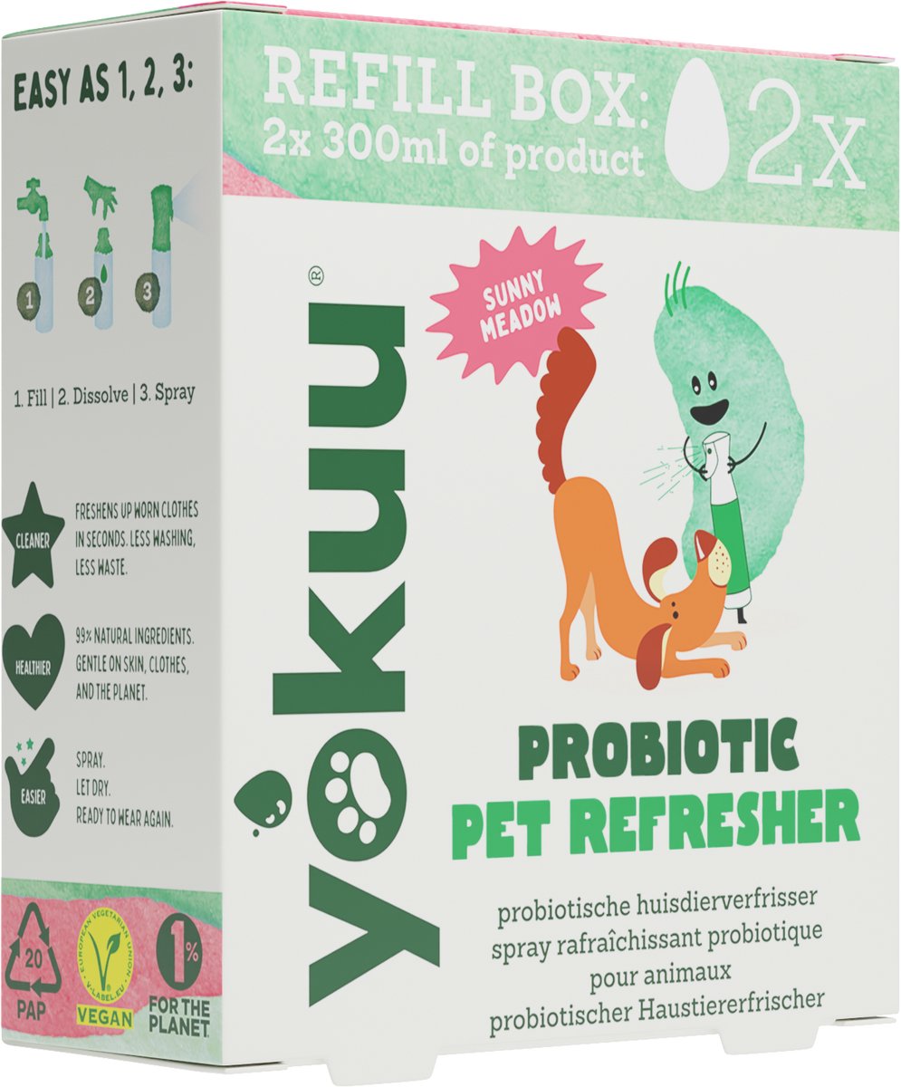 YOKUU Probiotische Droogshampoo voor Dier - 3 Parels – Natte-hondengeur Weg in 60 Sec – Hypoallergene Pet Refresher