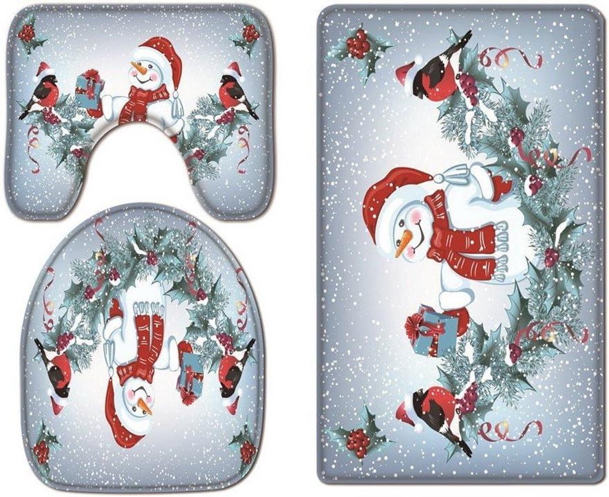 Toilet Zetelhoezen Set - Toilet Deksel Covers - Badkamer Decoratie - Flanel Materiaal - 3 Stuks Set - 23