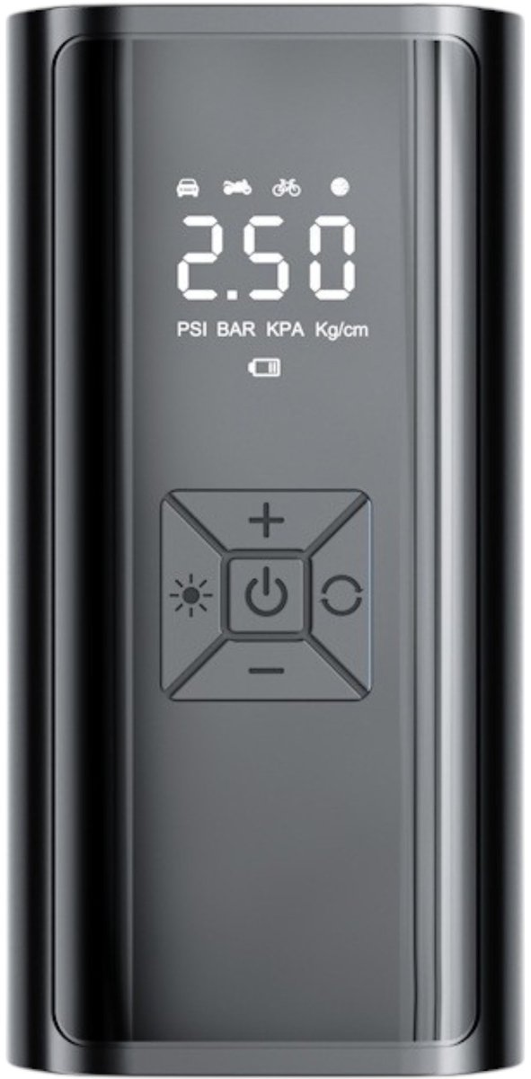 Draagbare Luchtcompressor 7000 mAh – Elektrische Luchtpomp Draadloos voor Auto, Fiets, Motor & Ballen – Digitale Bandenpomp met LCD Display, Powerbank en Automatische Stopfunctie