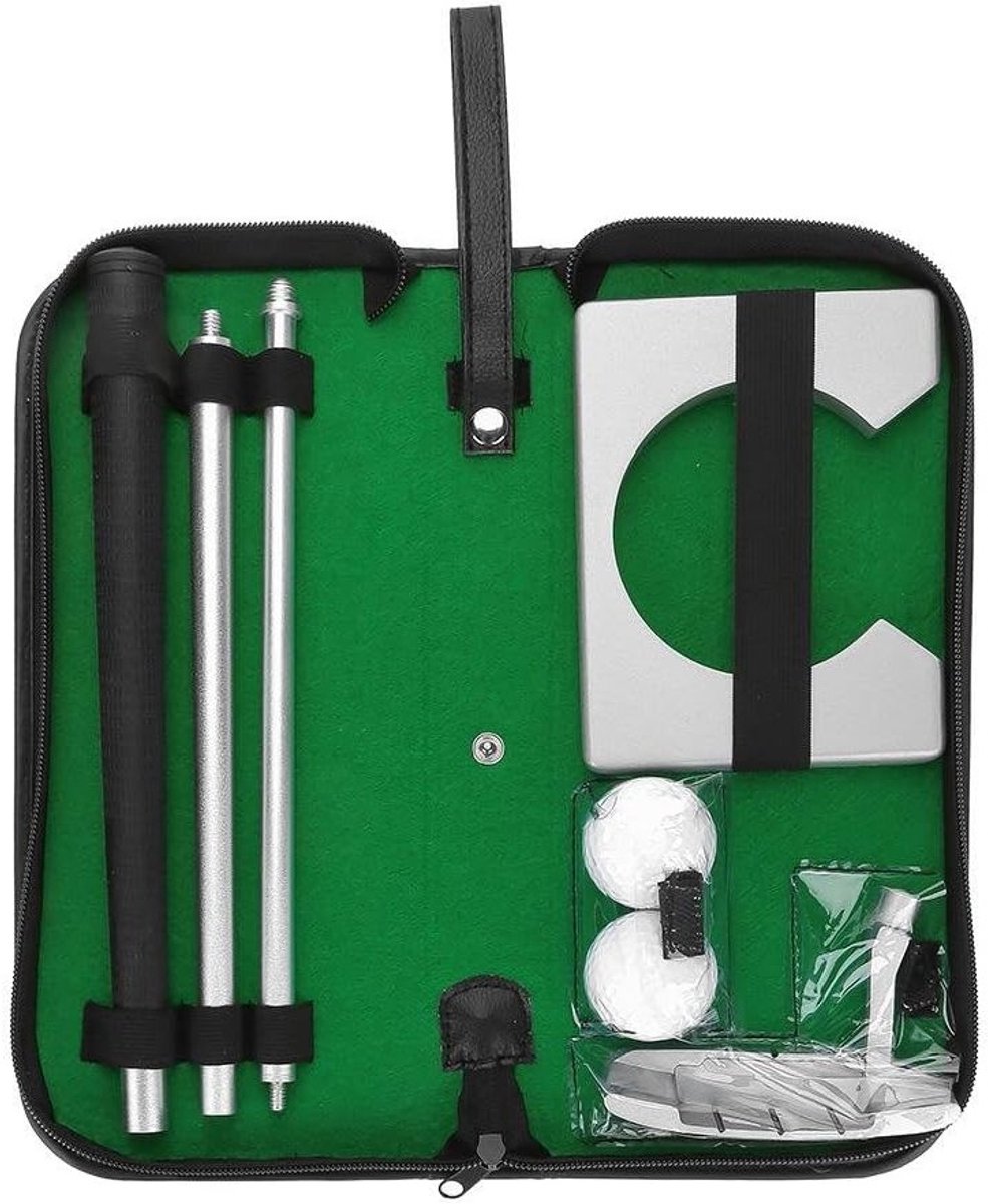 Indoor Golf Trainingsset voor Thuis en Kantoor, Opvouwbaar Golfmateriaal met 2 Ballen en Draagtas, Perfect voor Beginners en Gevorderden