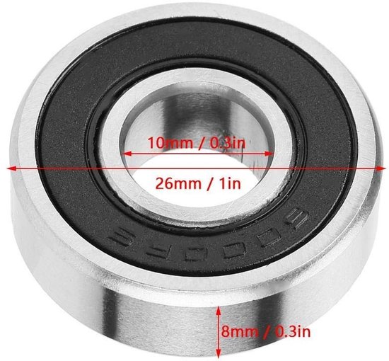Allecto - Hoogwaardige Rubber Gesealde Kogellagers - 10 Stuks 6000-2RS - 10x26x8 mm - Geschikt voor diverse machines - Betrouwbare prestaties - Lan... van Merkloos — afbeelding 2