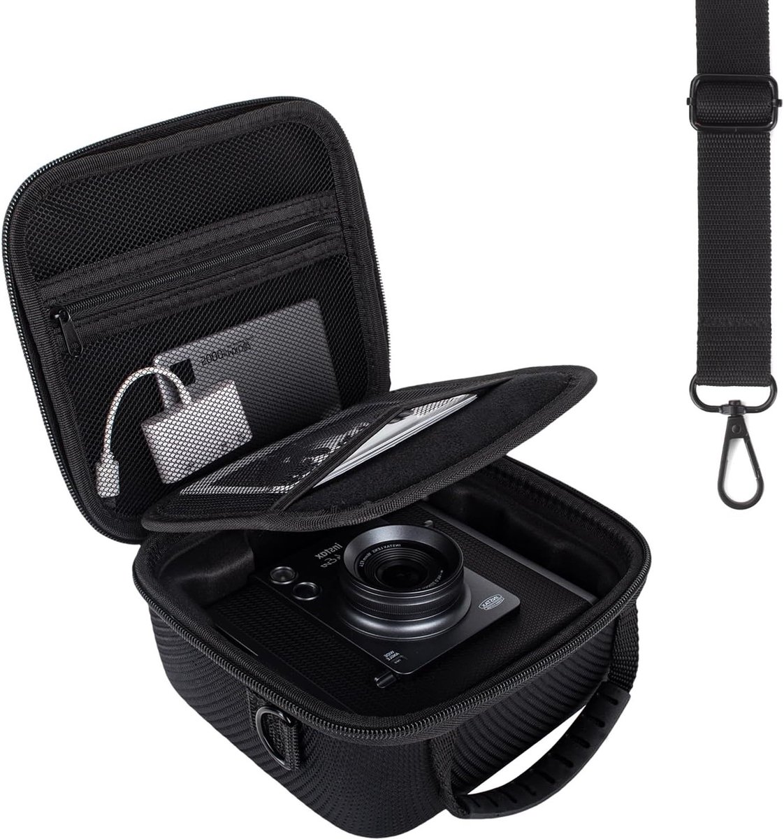 Draagbare en Beschermende Camera Tas voor Fujifilm Instax Wide Evo met Verstelbare Schouderriem en EVA Bescherming, Ideaal voor Accessoires en Fotografie