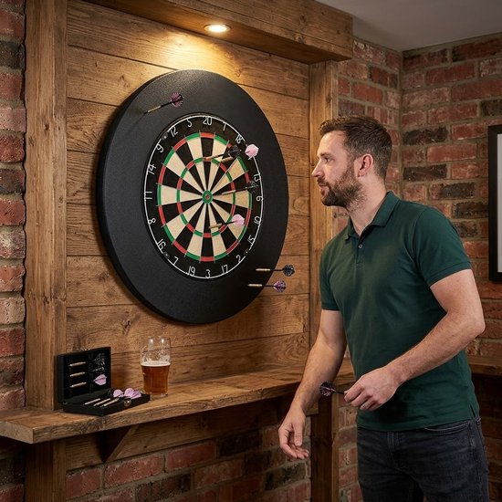 Zwarte dartbord surroundring - dartbord bescherming ring voor muur en wand - schuim dartbord beschermring voor standaard dartborden - dartbord accessoire voor heren en dames - dartbord surround van Merkloos — afbeelding 3