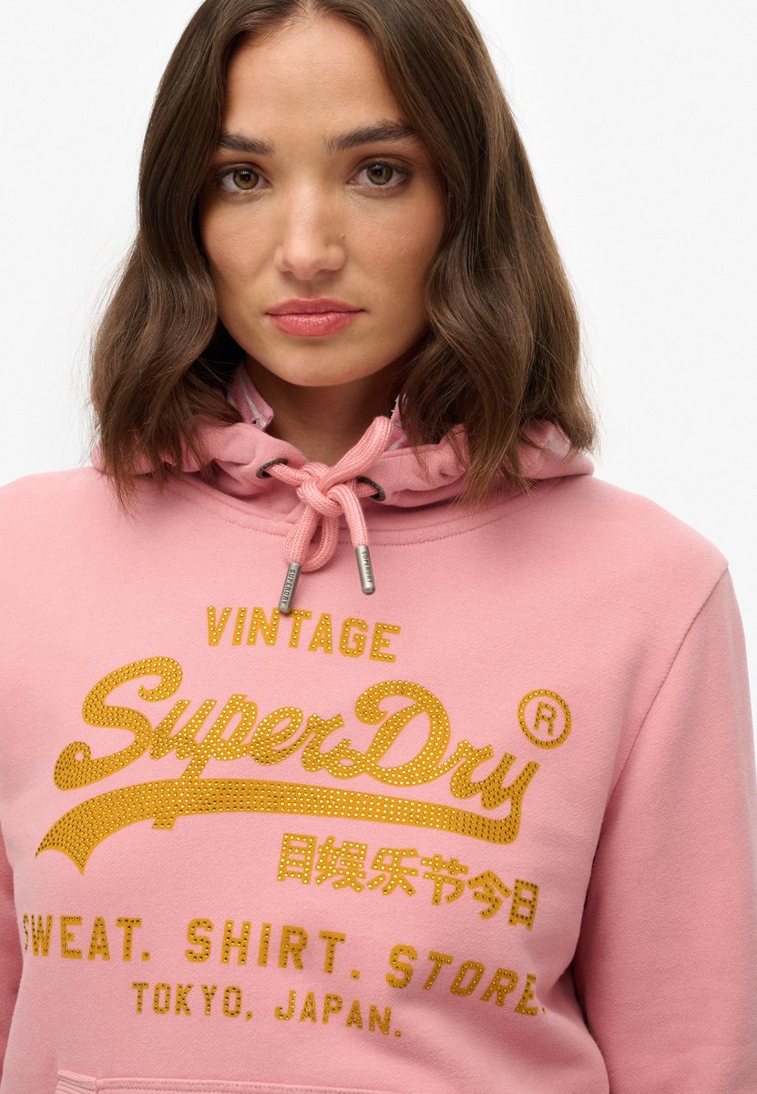 Superdry Embellished Vl Relaxed Hoodie Dames Roze