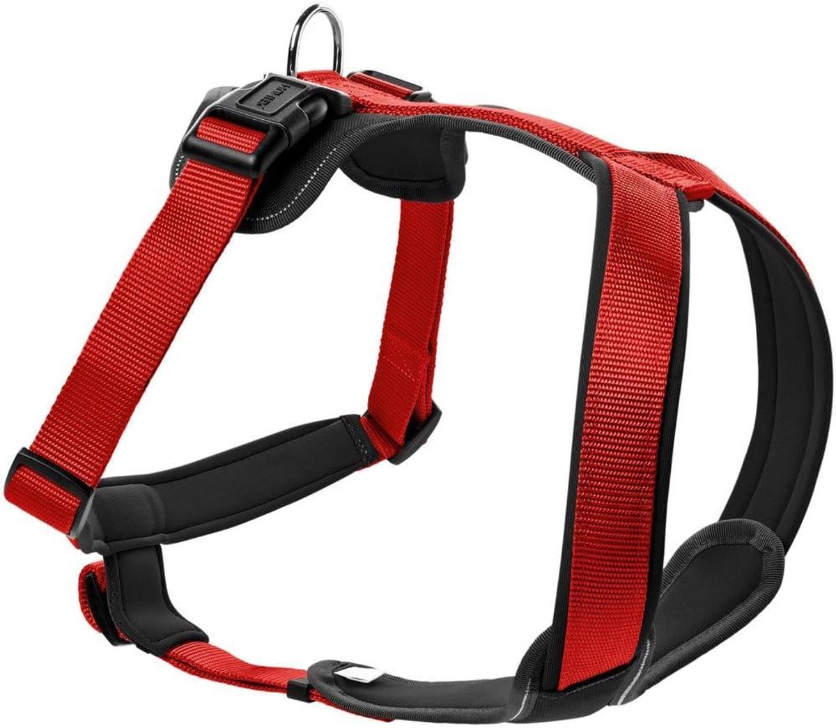 Honden tuig - Neopreen tuig - Dagelijks gebruik - Reflecterend materiaal - Taille 60-76 cm - Rood zwart