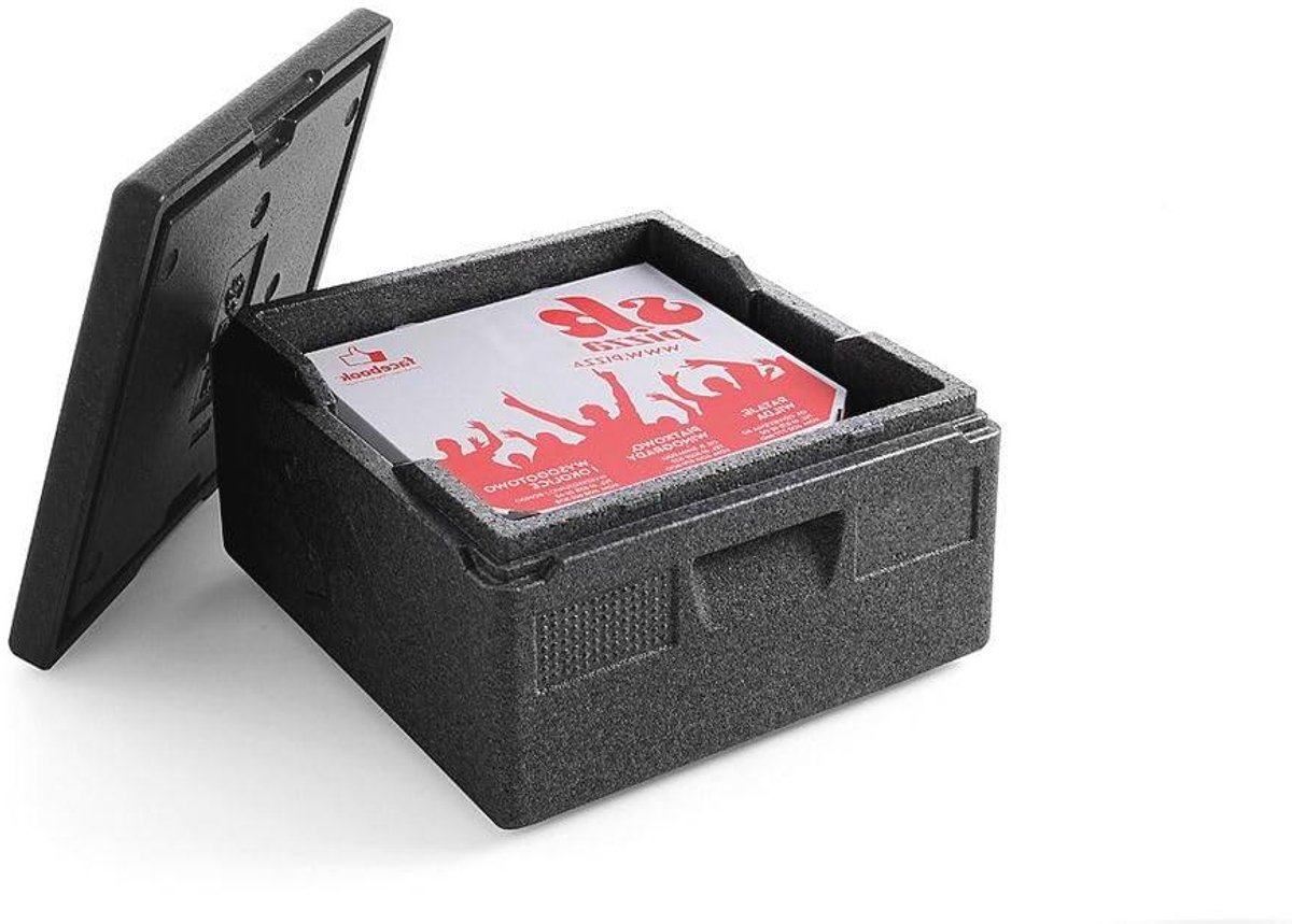 Thermobox Pizza - Warmhoudbox Isolatiebox - Pizza Transport - Stapelbaar - 21 Liter - Zwart