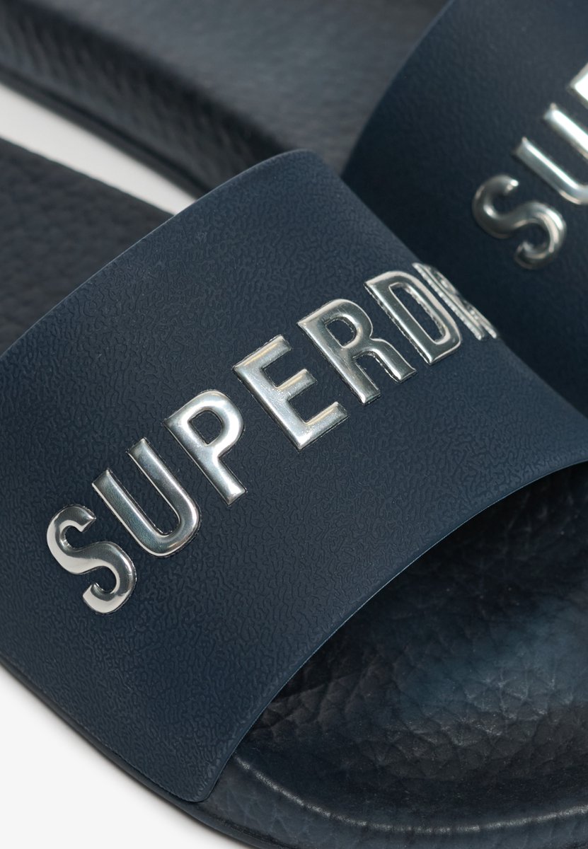 Superdry Premium Metallic Badslippers Dames Slippers Marineblauw