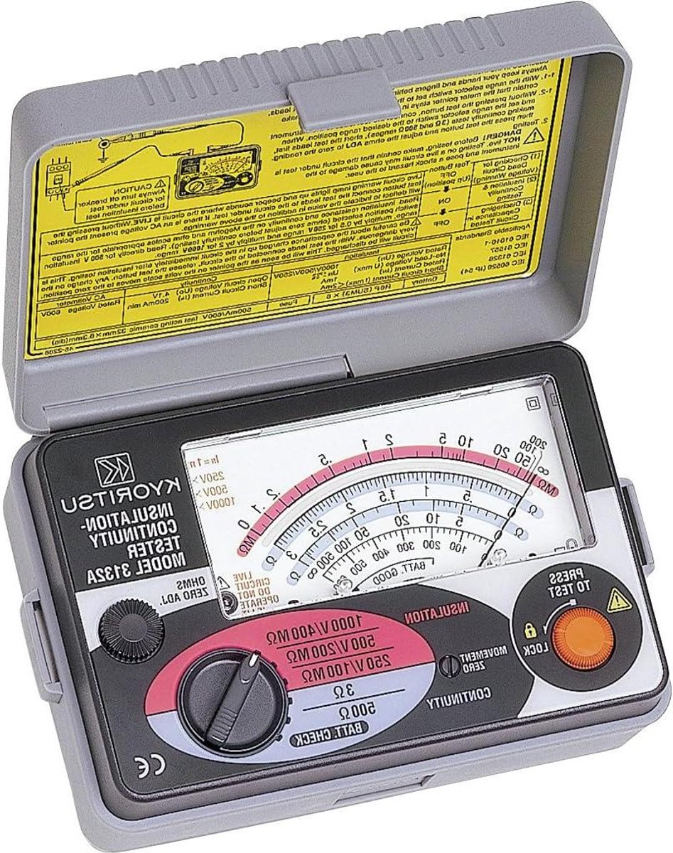 Analoge Tester - Isolatiemeter Weerstandsmeter - Elektrische Installaties Testen - Met Ingebouwde Voltmeter - 106 x 160 x 72 mm