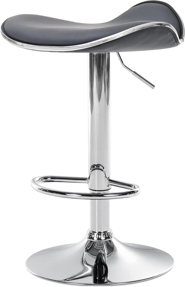 Barkruk - Barstoel - Comfortabel Zitten - Traploos Verstelbaar - 71-91 cm Hoog - Grijs