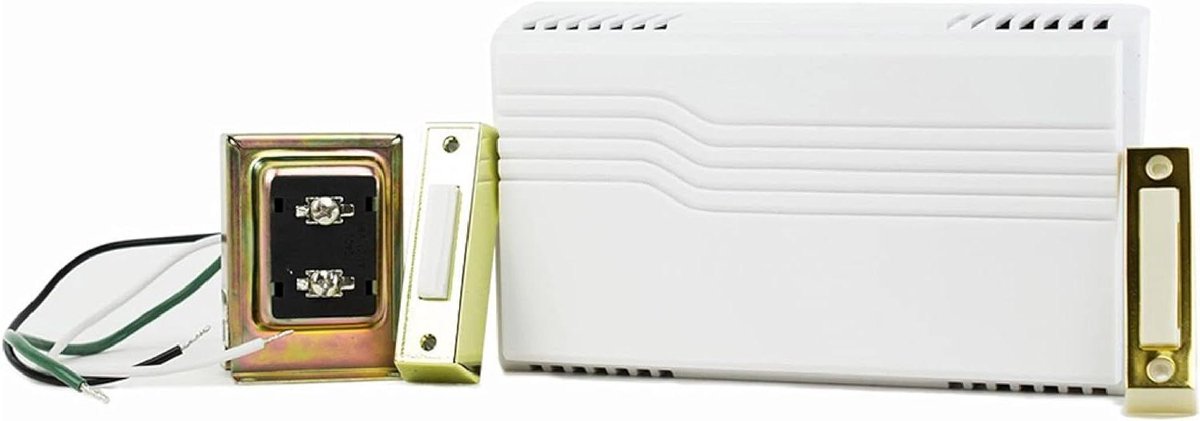 Elektrische Deurbel Kit - Deurbel met Transformator - Voordeur Melding - Twee Melodieën - 16V/10VA - Wit