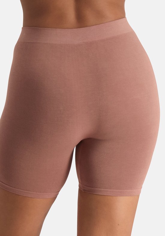 Bamboo Basics Biker Short Dames Naadloos Suze - Tan Korte Legging Dames - Maat L - Bamboe Bikershort Dames - Lange Onderbroek Dames — afbeelding 4