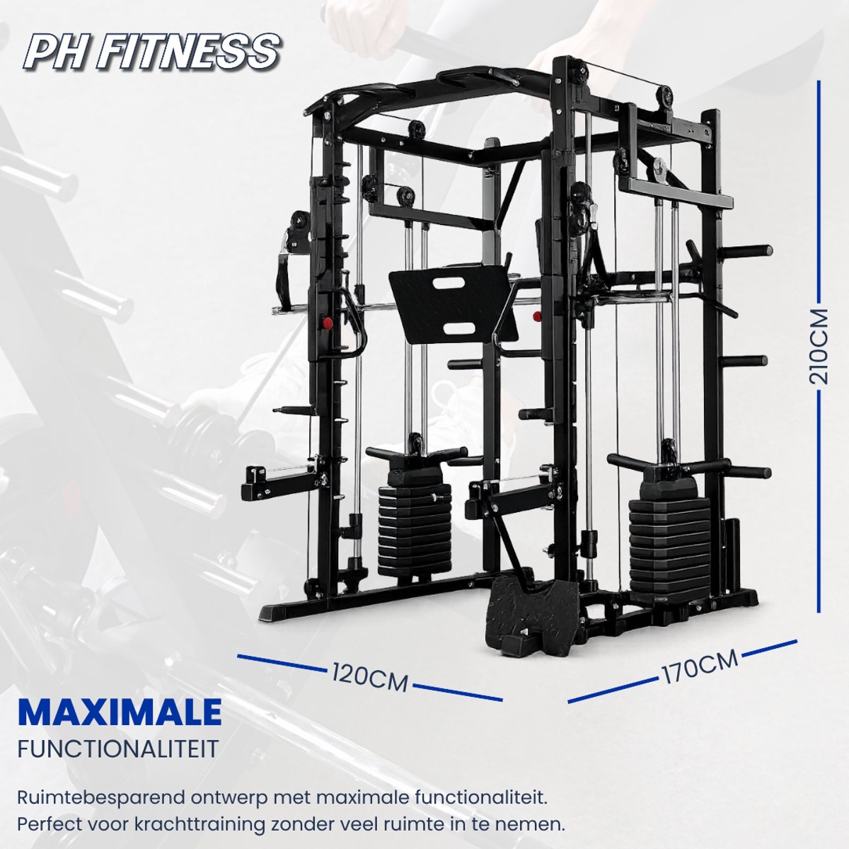 PH Fitness Power Rack - All-in-one krachtstation Smith Machine thumbnail 3