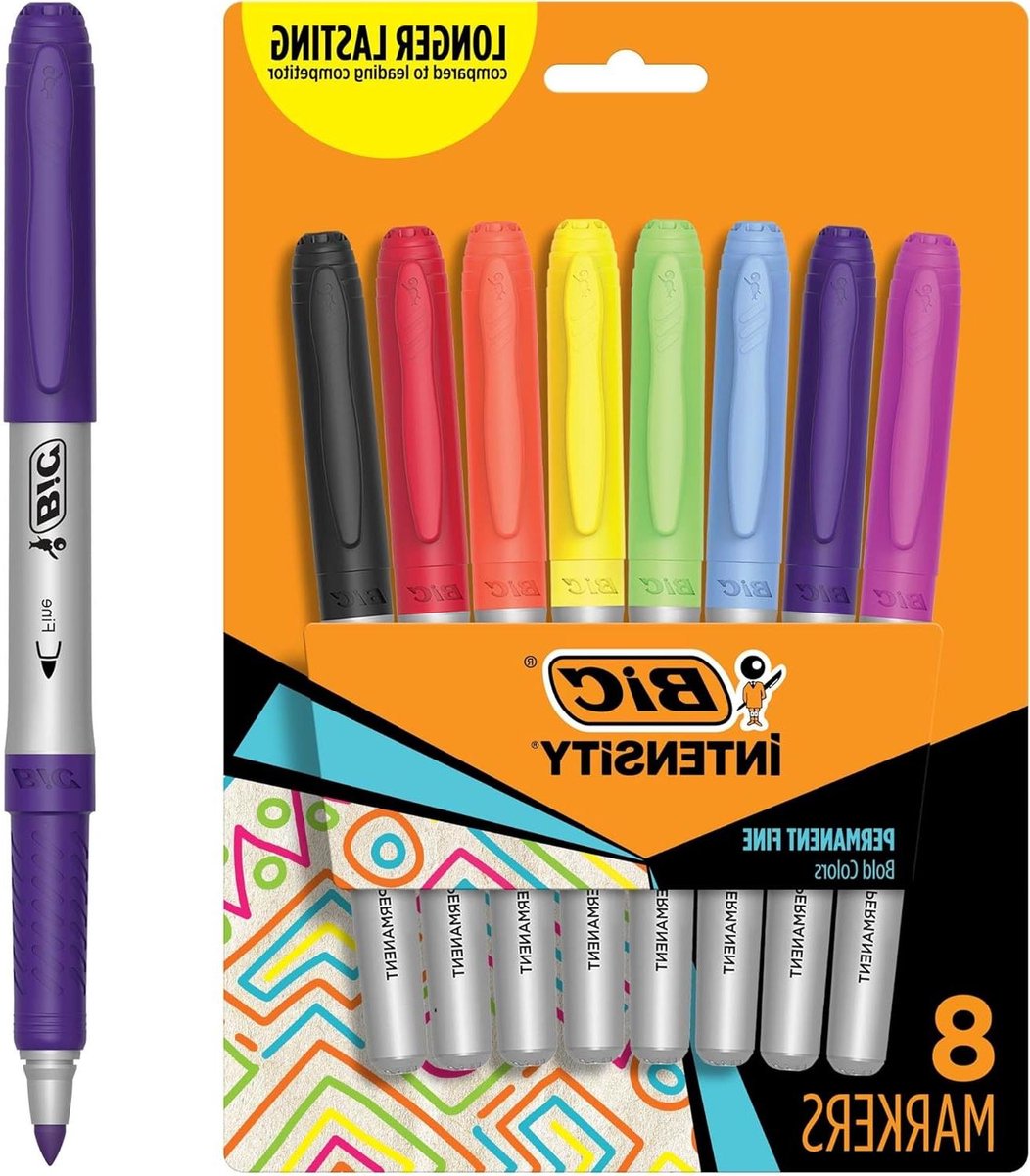 Permanente Markers - Fijne Stiften - Nauwkeurig Schrijven - Antislip Grip - 8 Stuks - Diverse Kleuren