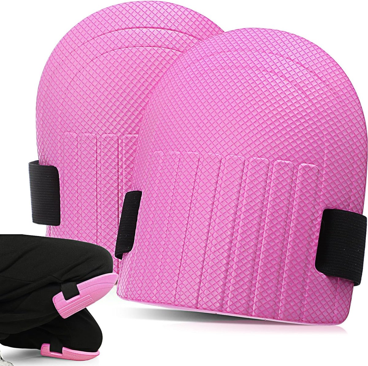 Kniebeschermers voor Tuinieren & Klussen - Comfortabele Kniepads van EVA Schuim - Schokabsorberende & Waterbestendig - Knee Pads Bouw - Kniestukken - Kniemat - Kniebescherming - Voor Stratenmaker, Klussen, Sport, Bouw, Tuin - Roze - 1 Paar - SOLLBRY®