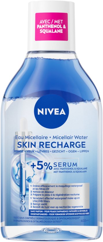 NIVEA Micellair Water SKIN RECHARGE met +5% SERUM MET PANTHENOL & SQUALANE.