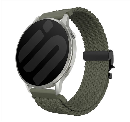 Bracelet tressé Strap-it 20mm avec fermeture en P - universellement compatible avec Garmin Vivoactive 6/5/3, Vivomove 3/HR/Style/Luxe/Sport/Trend, Forerunner 645/570/245/165/55, Venu SQ/SQ2/2 Plus, Approach S12/S40/S42/S44/S50, D2 Air X10 - vert