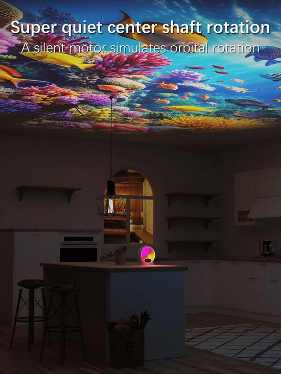 Planetariumprojector - nachtlampje, sterrenprojector met klokweergave, Bluetooth-functie en 15 soorten slaapbevorderende witte ruis. — afbeelding 5