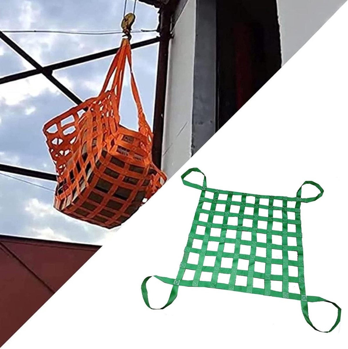 Nylon Hijsnet - Bagagenet Laadnet - Vracht Laden - Scheurbestendig Materiaal - 3 X 3M - Oranje