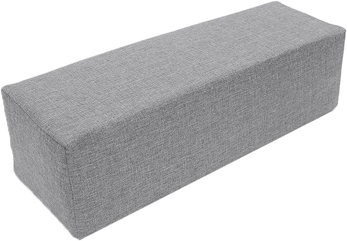 Bank Kussen - Leeskussen Hoofdsteun - Comfort Verhoging - Zacht Ademend Schuim - 20 x 20 x 60 cm - Grijs