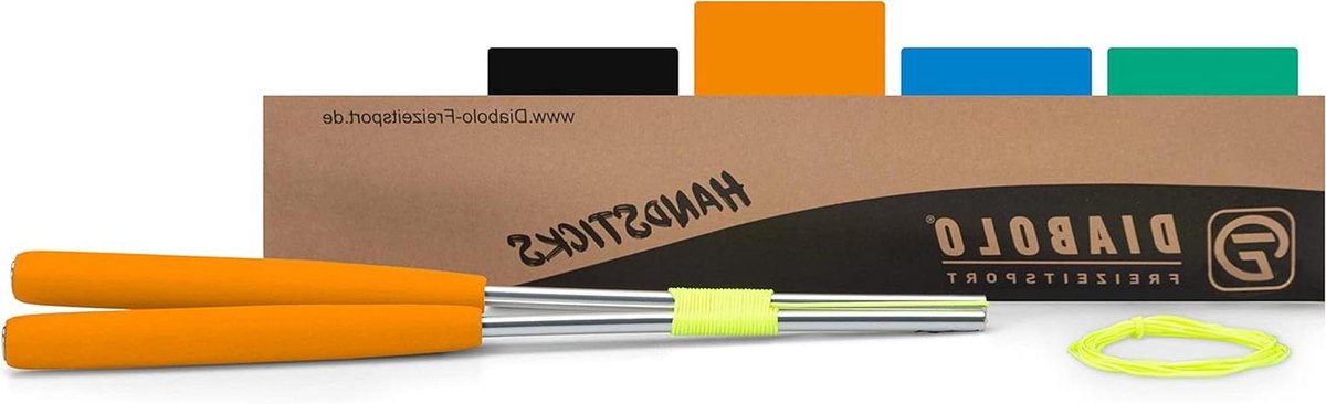 Diabolo Handstaven - Jongleer Staven - Jongleren Oefenen - Aluminium Professionele Kwaliteit - 32 cm - Oranje