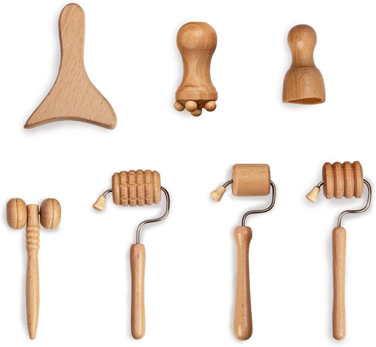 Houten Gezichtstherapie Kit - Maderotherapie Gezichtset - Gezichtsverjonging - 7 Delige Set - 15.1 x 10.3 x 4.7 cm