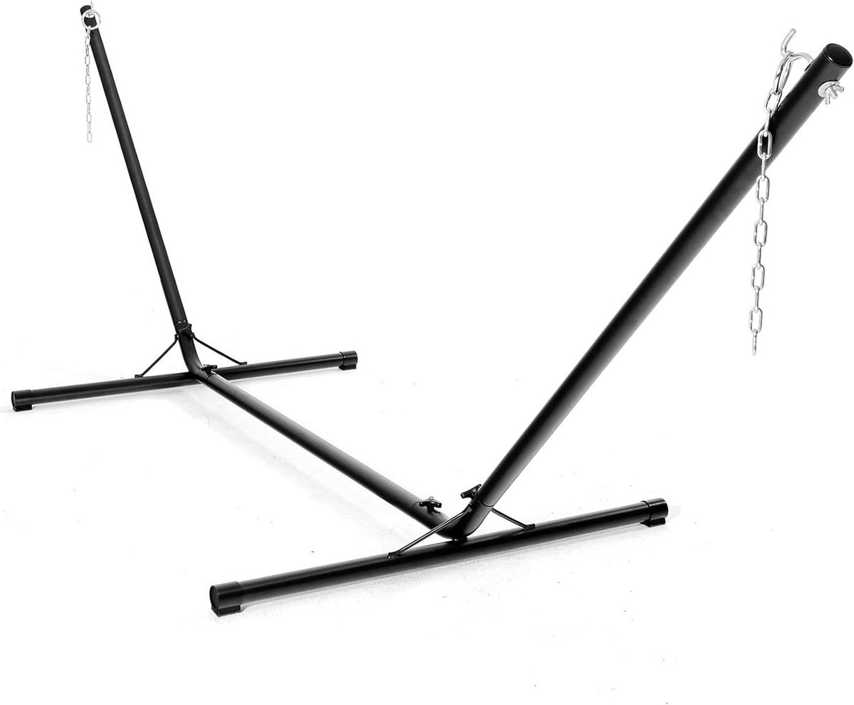 Hangmat Frame - Schommelstoel standaard - Ontspannen Buiten - H-vormige basis - 325 x 100 x 106 cm - Zwart
