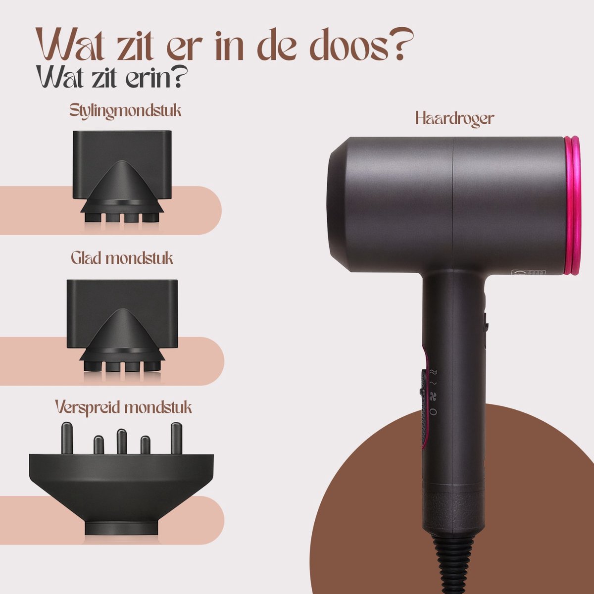 Velaré Professionele Föhn - High-Speed 1100W met Diffuser thumbnail 5