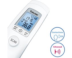 Beurer FT 90 Thermometer - Contactloos - Voorhoofdmeting in Seconden - Meet Lichaam, Oppervlak en Kamer - Ook voor Baby's & Kinderen - Medisch Gecertificeerd - Incl. Opbergbox