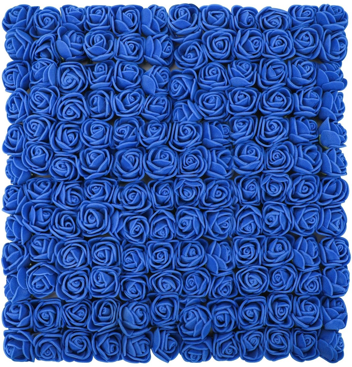Allecto - Kunstbloemen - Kunstmatige rozenkoppen - 144 stuks - Blauw - Decoratie voor bruiloft en feest - Geschikt voor binnengebruik - 2,5 cm