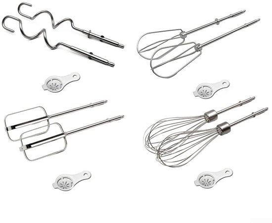 Golden crown Eiklopper - Deeg Blend Vervanging - 4 Stokjes - Roestvrijstaal - Hand Mixer Accessoire - Geschikt voor Beach Hand Mixers van Merkloos — afbeelding 4